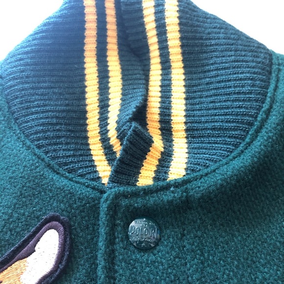 NWT Polo Ralph Lauren Leather Wool Letterman Tiger Logo Varsity Jacket Size S - Picture 12 of 16